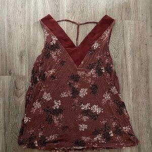 Maurices Maroon and Gray Patterned Top